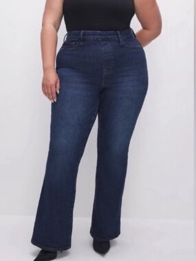 Good American Dark Blue Flare Jeans